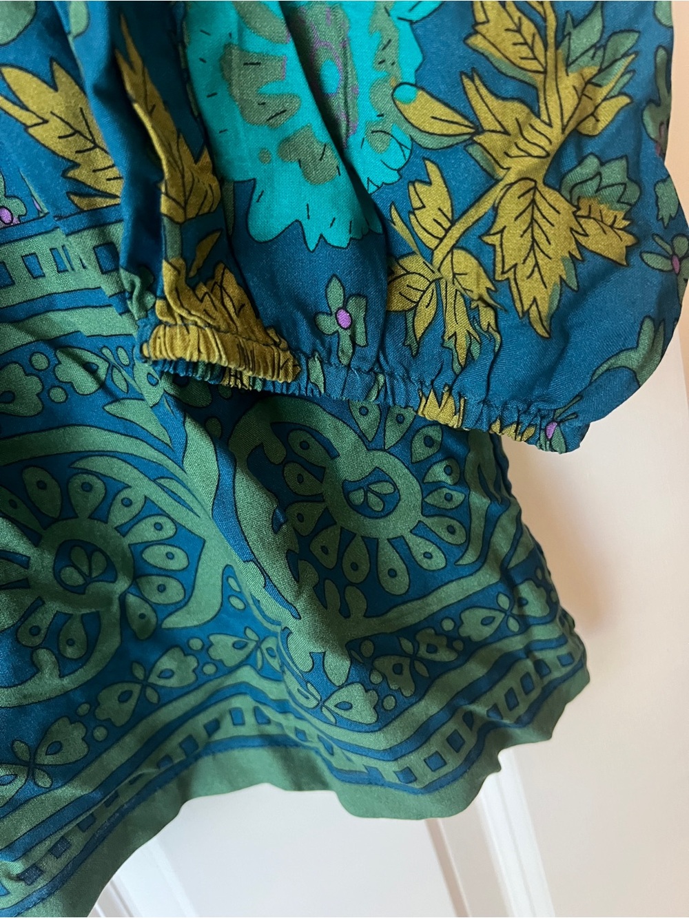 NATURAL LIFE Teal and Green Floral Boho Tunic - Picture 4 of 8